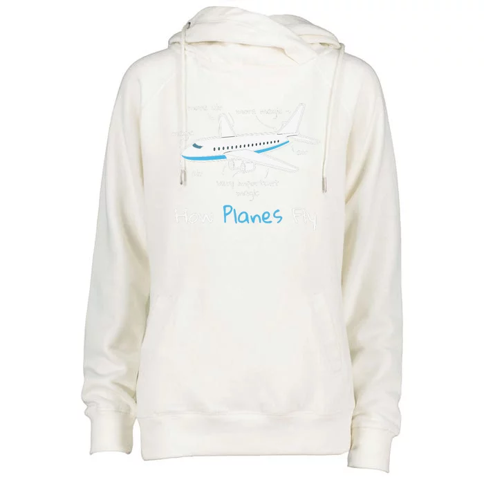 How Planes Fly Aerospace Engineering Design Aviation Gift Womens Funnel Neck Pullover Hood