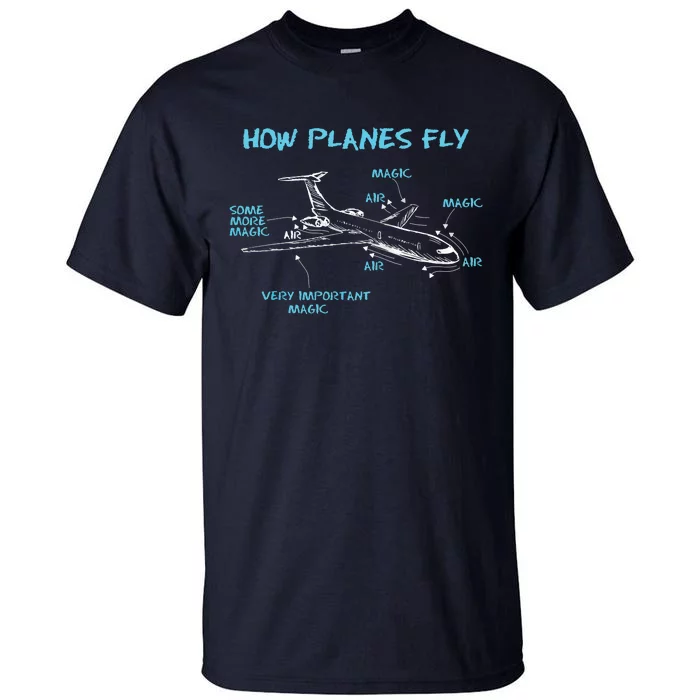 How Planes Fly Funny Aerospace Engineer Engineering Tall T-Shirt