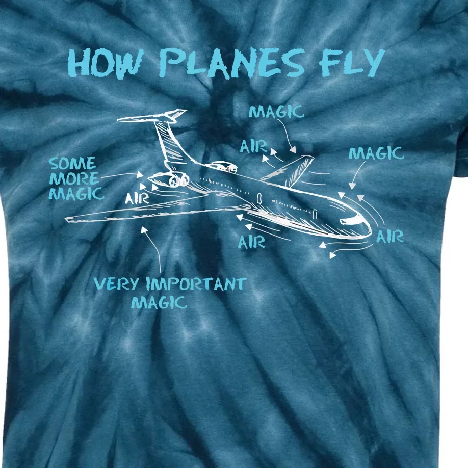 How Planes Fly Funny Aerospace Engineer Engineering Kids Tie-Dye T-Shirt