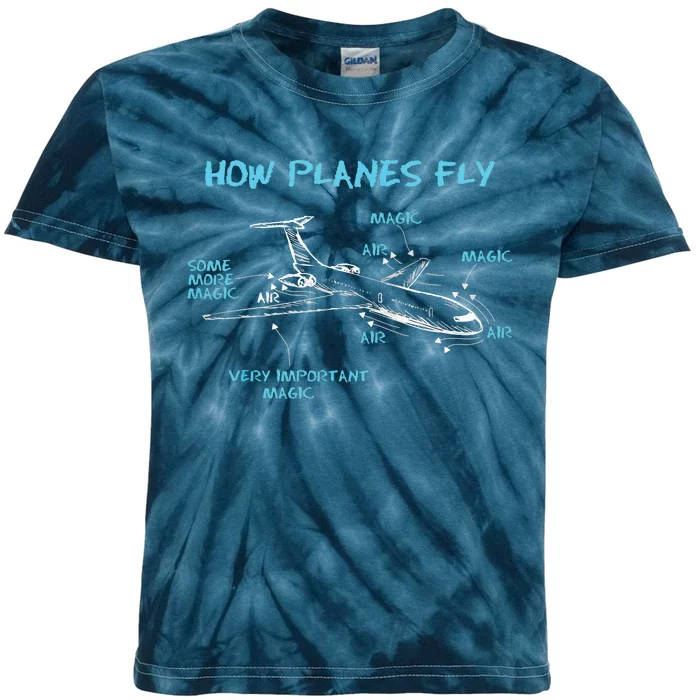 How Planes Fly Funny Aerospace Engineer Engineering Kids Tie-Dye T-Shirt