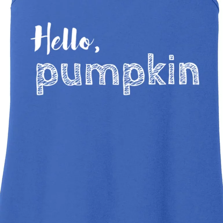 Hello Pumpkin Fall Inspired Autumn Gift Ladies Essential Tank