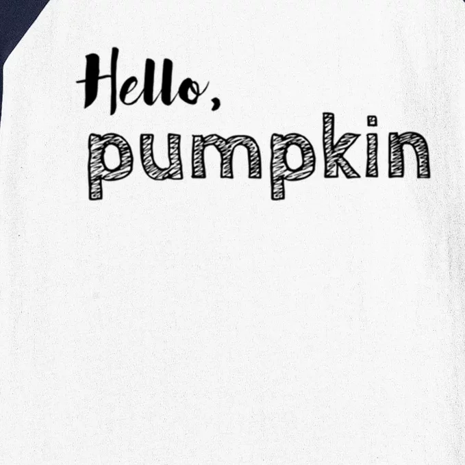 Hello Pumpkin Fall Inspired Autumn Gift Baseball Sleeve Shirt