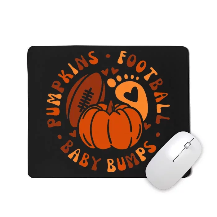 Halloween Pumpkins Football Baby Bump Maternity Announcement Mousepad