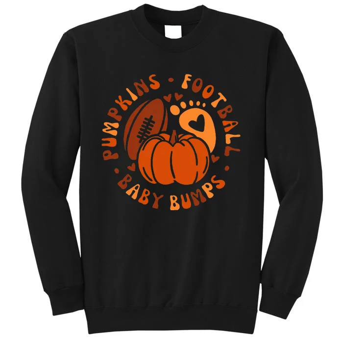 Halloween Pumpkins Football Baby Bump Maternity Announcement Tall Sweatshirt