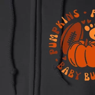 Halloween Pumpkins Football Baby Bump Maternity Announcement Full Zip Hoodie