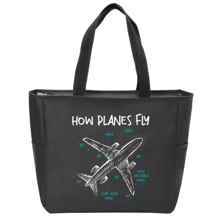 How Planes Fly Aerospace Engineer Aeronautical Engineering Zip Tote Bag