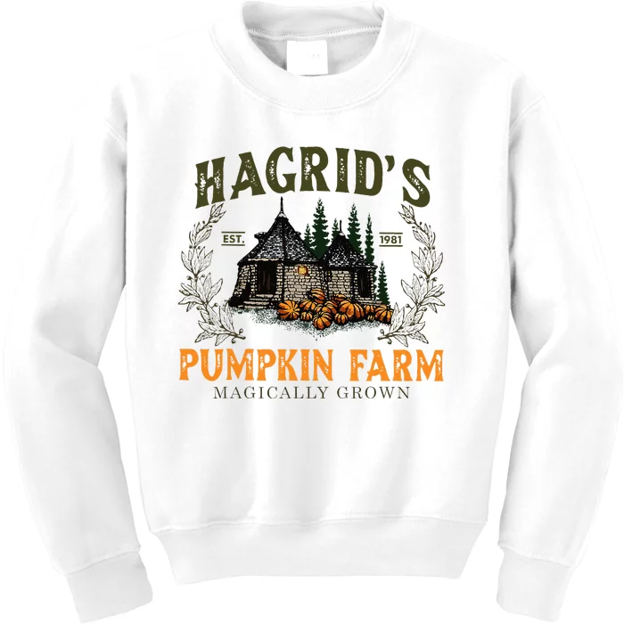 Hagrids Pumpkin Farm Magically Grown Halloween Spooky Season Kids Sweatshirt