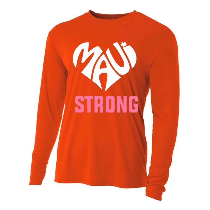 Heart Pray For Maui Hawaii Strong Cooling Performance Long Sleeve Crew