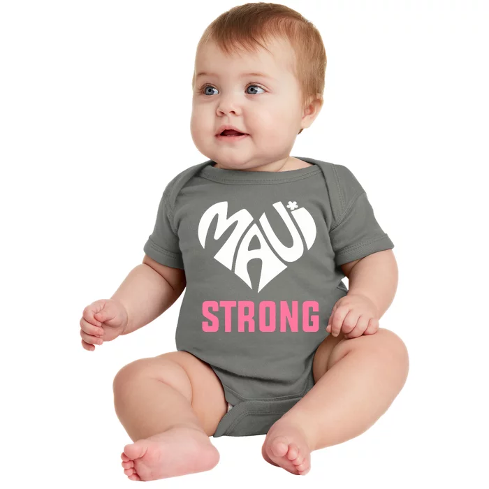 Heart Pray For Maui Hawaii Strong Baby Bodysuit