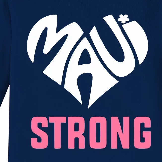 Heart Pray For Maui Hawaii Strong Baby Long Sleeve Bodysuit