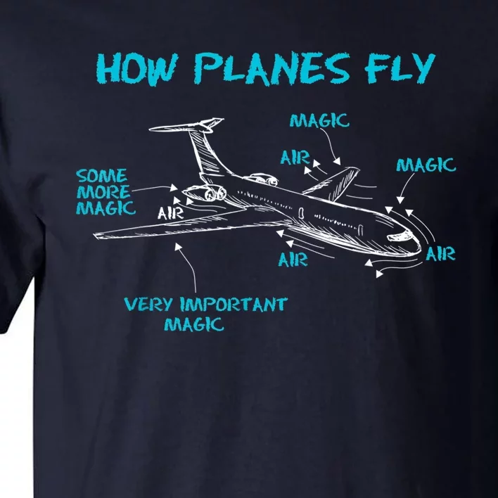 How Planes Fly Funny Aerospace Engineer Engineering T Tall T-Shirt