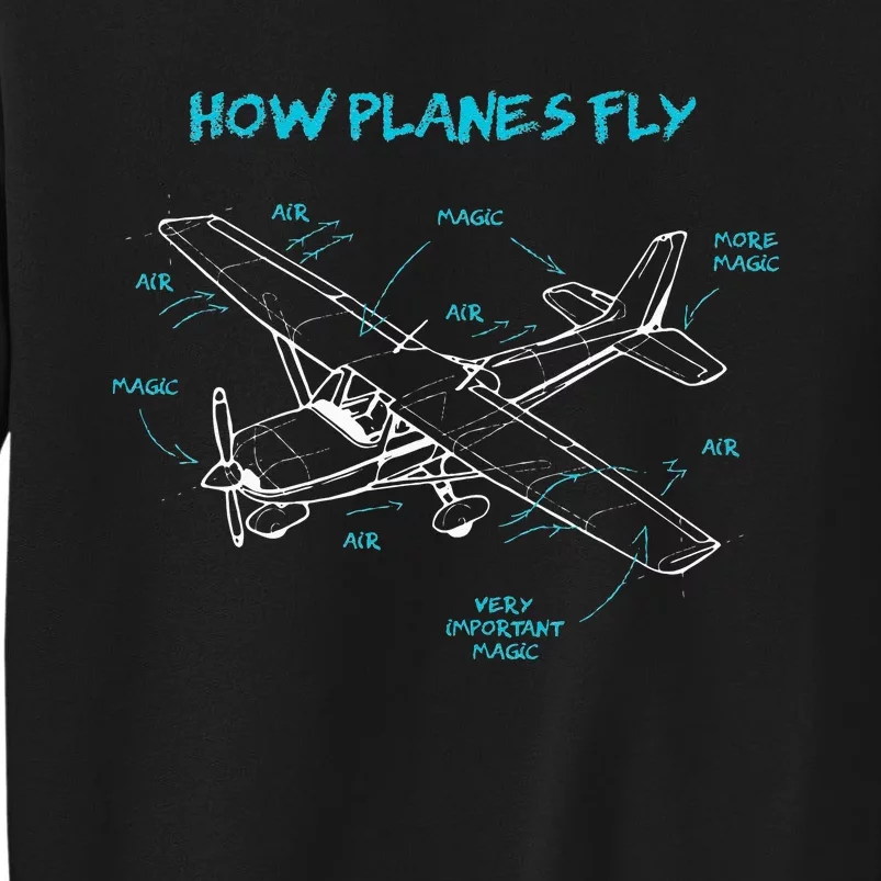 How Planes Fly Funny Aviation Gift RC Plane Pilot Tall Sweatshirt