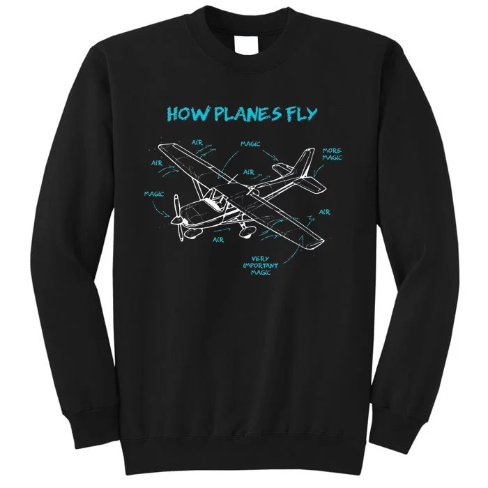 How Planes Fly Funny Aviation Gift RC Plane Pilot Tall Sweatshirt