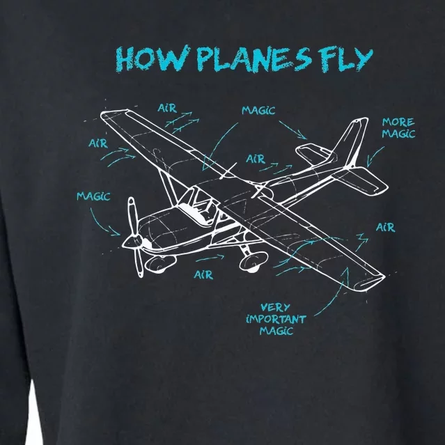 How Planes Fly Funny Aviation Gift RC Plane Pilot Cropped Pullover Crew