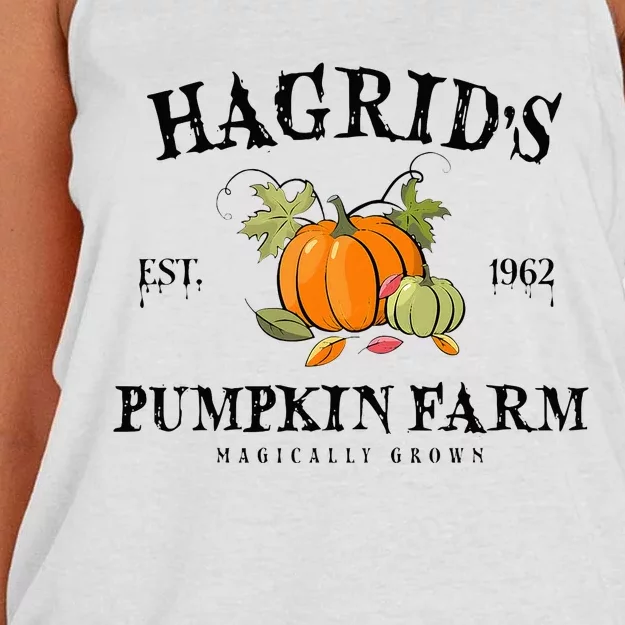 HagridS Pumpkin Farm Fall Autumn Pumpkin Garden Women's Knotted Racerback Tank