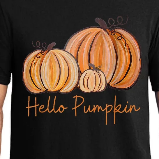 Hello Pumpkin Fall Halloween Graphic Pajama Set