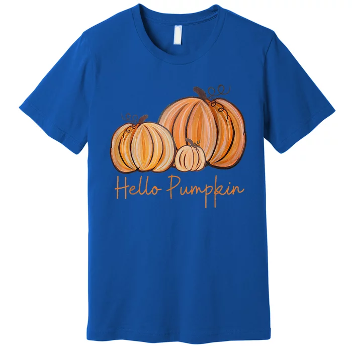 Hello Pumpkin Fall Halloween Graphic Premium T-Shirt