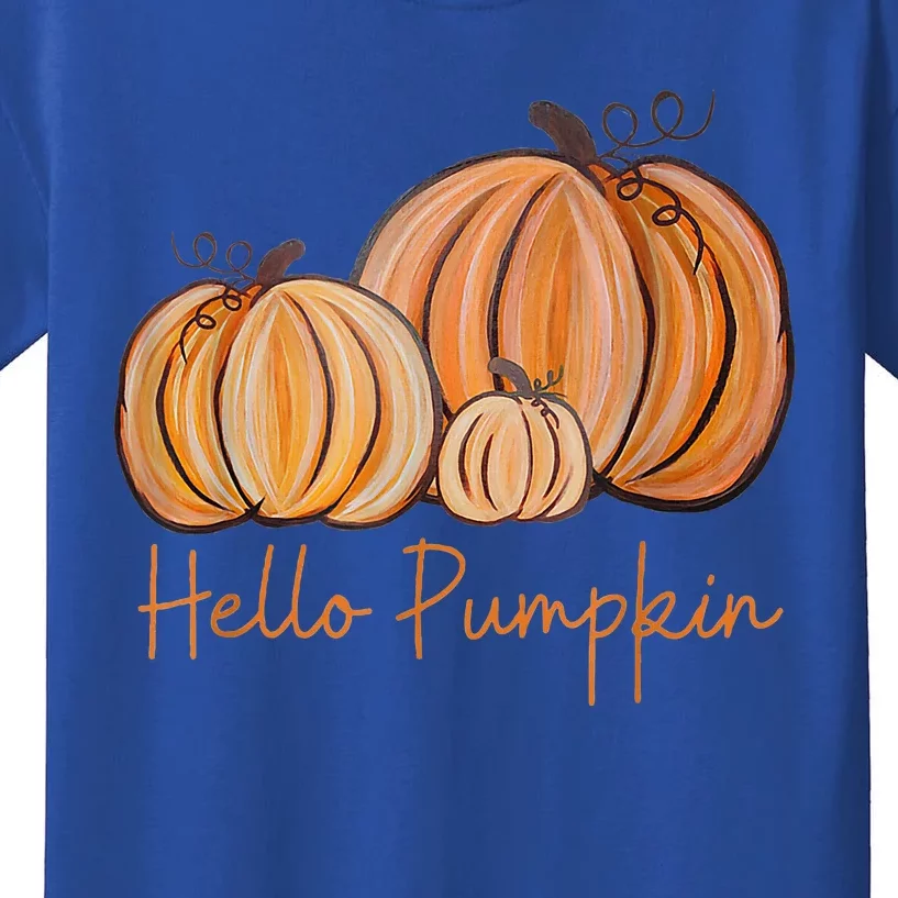 Hello Pumpkin Fall Halloween Graphic Kids T-Shirt