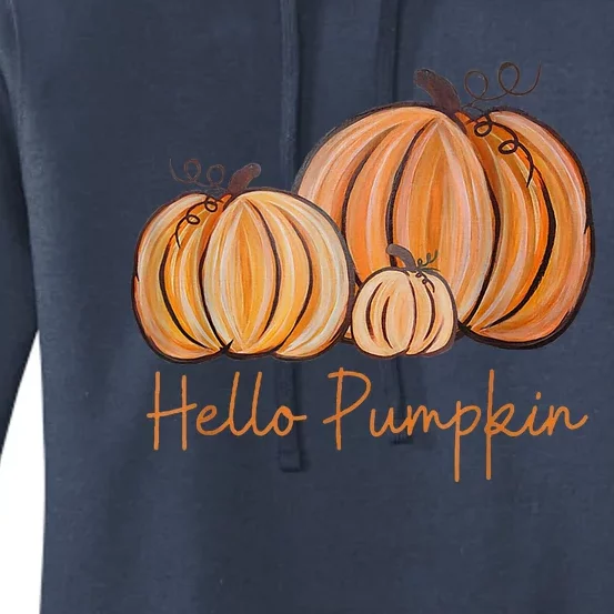 Hello Pumpkin Fall Halloween Graphic Women's Pullover Hoodie