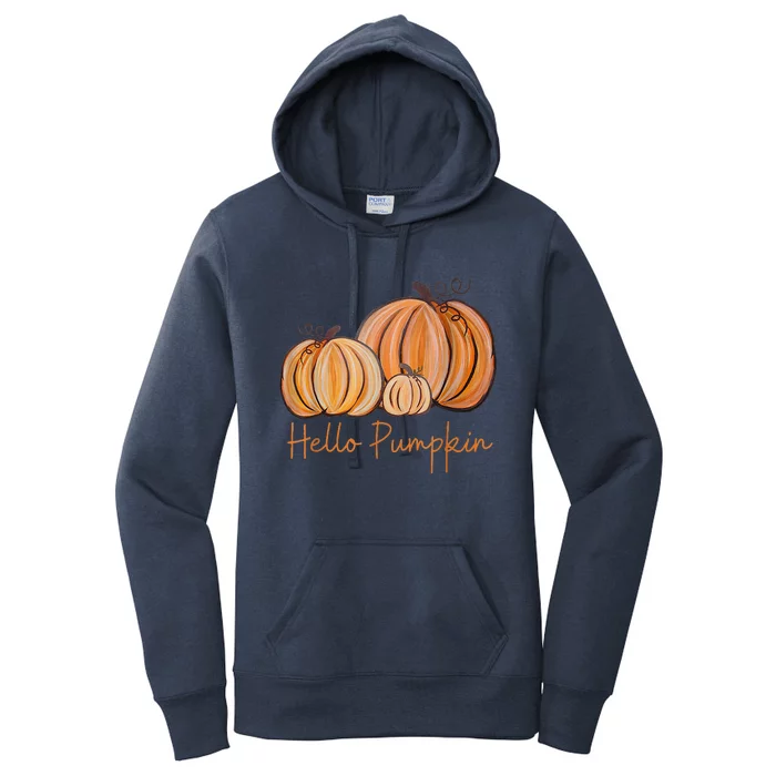 Hello Pumpkin Fall Halloween Graphic Women's Pullover Hoodie