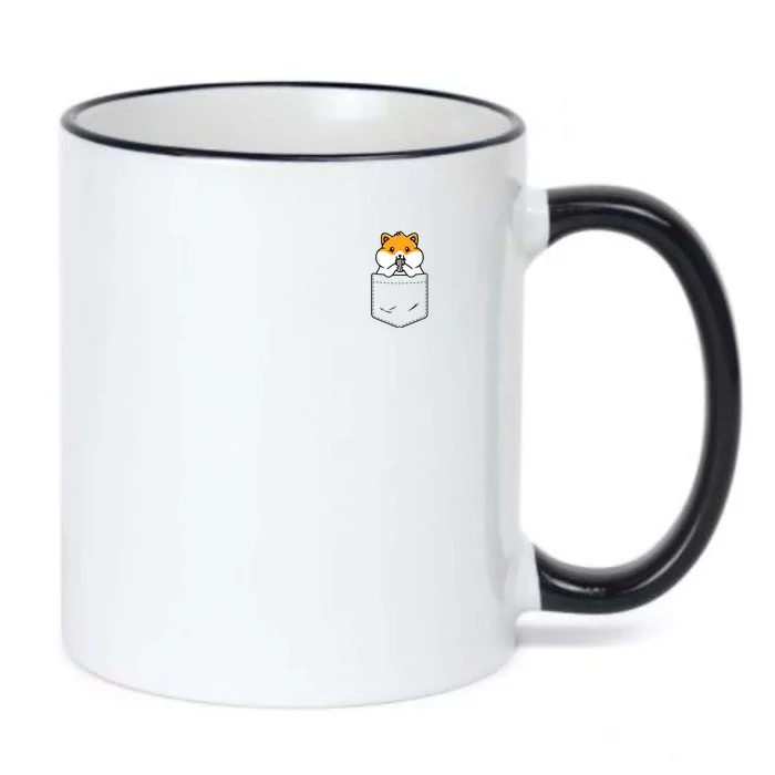 Hamster Pocket Funny Hamster Kawaii Black Color Changing Mug