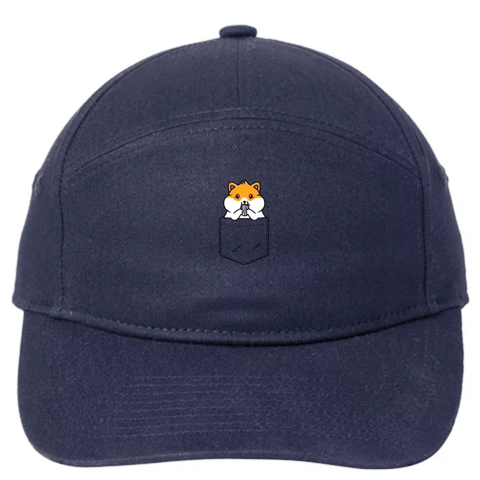 Hamster Pocket Funny Hamster Kawaii 7-Panel Snapback Hat