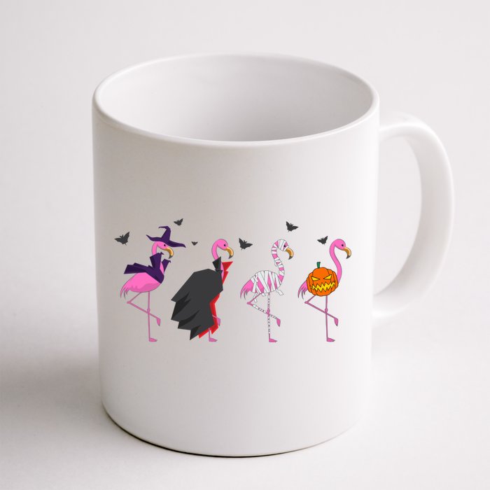 Halloween Pink Flamingo Costume Witch Vampire Mummy Jack Gift Front & Back Coffee Mug