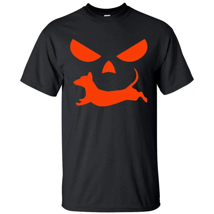 Halloween Pumpkin Face Dachshund Tall T-Shirt