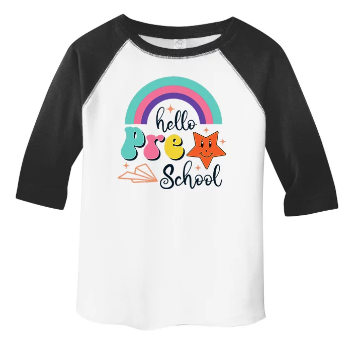 Hello Preschool Funny Back To School First Day Design Toddler Fine Jersey T-Shirt