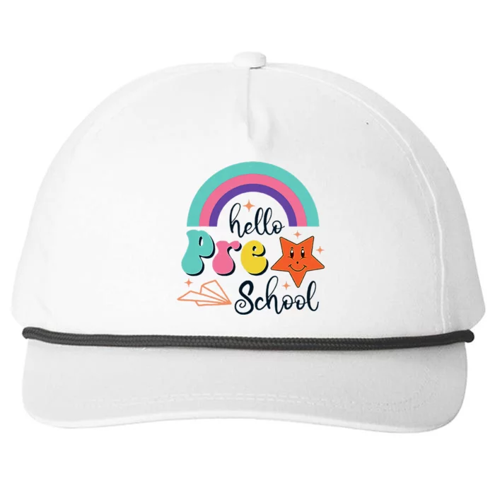 Hello Preschool Funny Back To School First Day Design Snapback Five-Panel Rope Hat