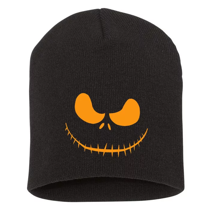 Halloween Pumpkin Face Patch Costume Short Acrylic Beanie