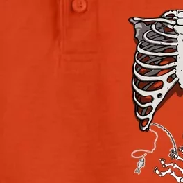 Halloween Pregnancy Fishing Skeleton Dad Mom Costume Cool Gift Dry Zone Grid Performance Polo