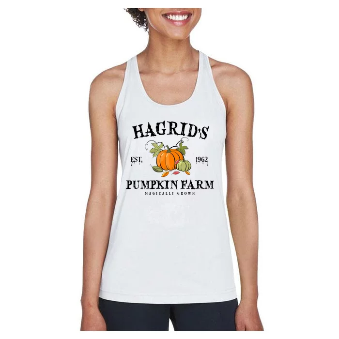 HagridS Pumpkin Farm Fall Autumn Pumpkin Garden Women's Racerback Tank