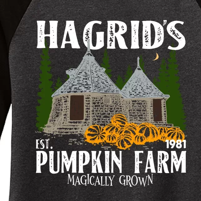 Hagrids Pumpkin Farm Magically Grown Hagrids Pumpkin Farm Thanksgiving Women's Tri-Blend 3/4-Sleeve Raglan Shirt