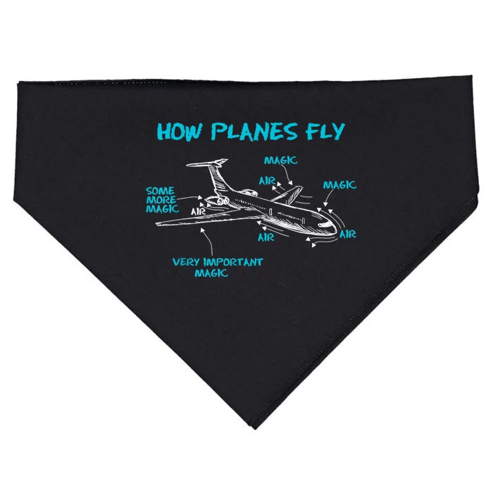 How Planes Fly Funny Aerospace Engineer Engineering USA-Made Doggie Bandana