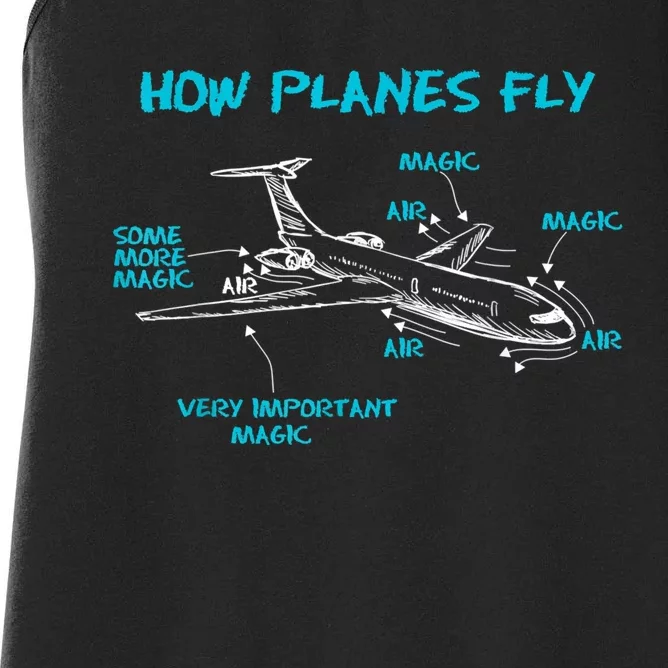 How Planes Fly Funny Aerospace Engineer Engineering Women's Racerback Tank