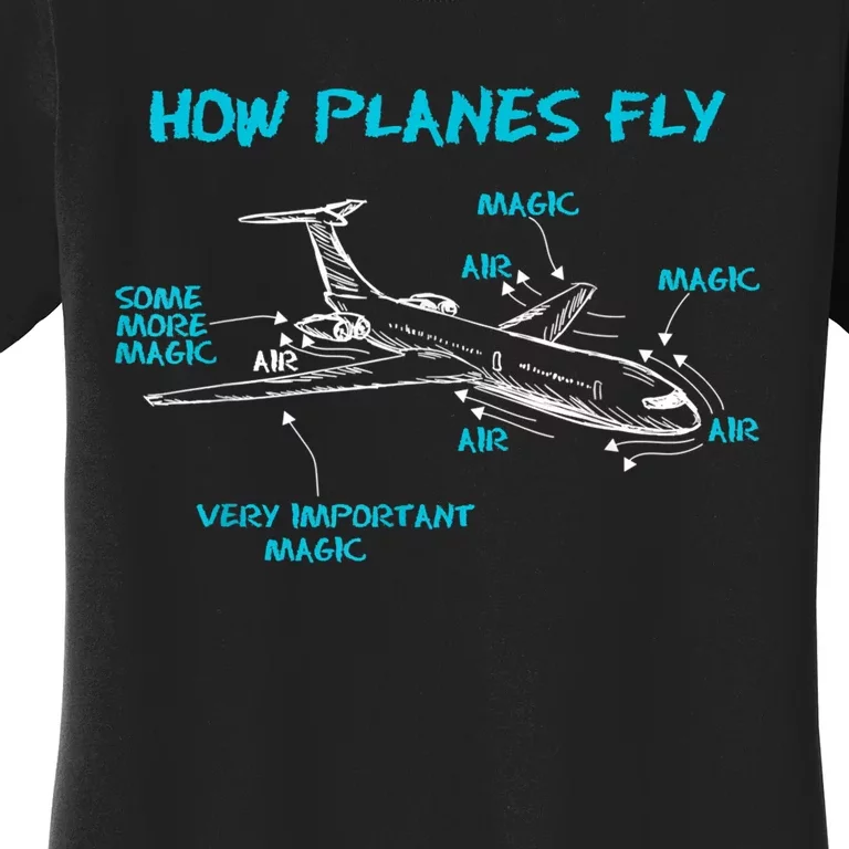 How Planes Fly Funny Aerospace Engineer Engineering Women's T-Shirt