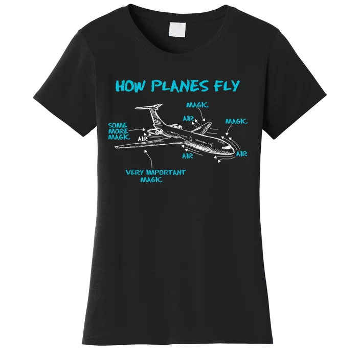 How Planes Fly Funny Aerospace Engineer Engineering Women's T-Shirt