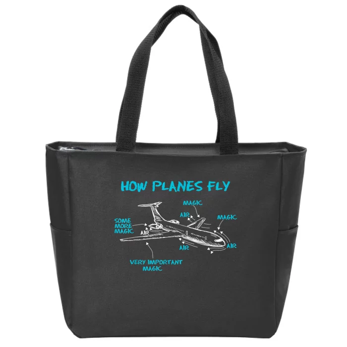 How Planes Fly Funny Aerospace Engineer Engineering Zip Tote Bag