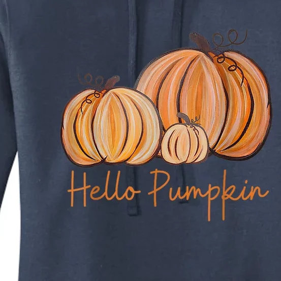 Hello Pumpkin Fall Halloween Graphic Gift Women's Pullover Hoodie