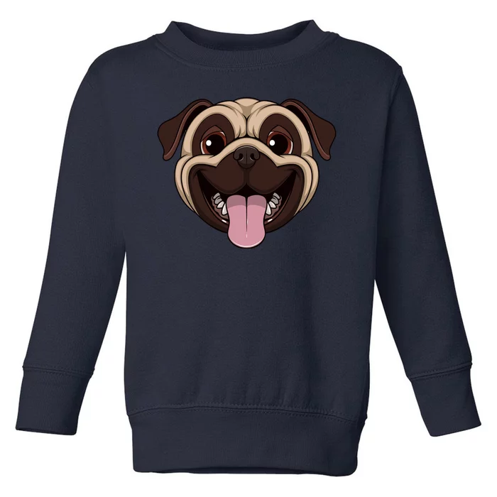 Happy Pug Funny Tongue Toddler Sweatshirt