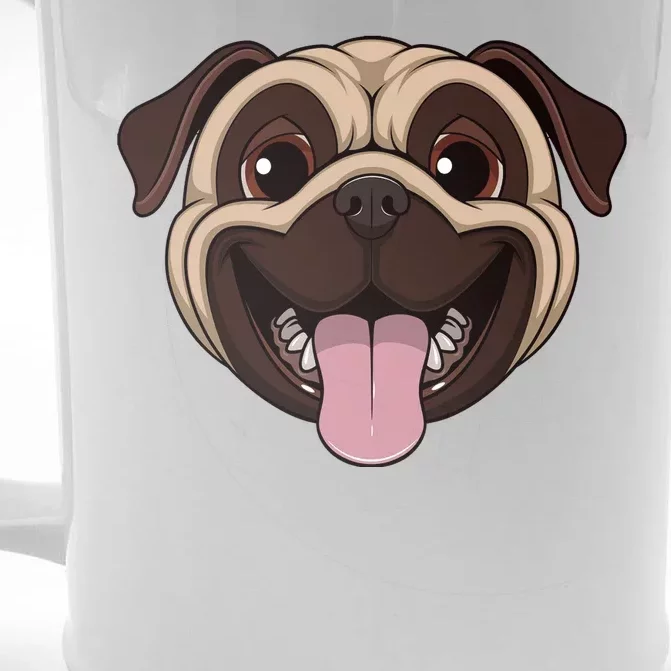 Happy Pug Funny Tongue Front & Back Beer Stein