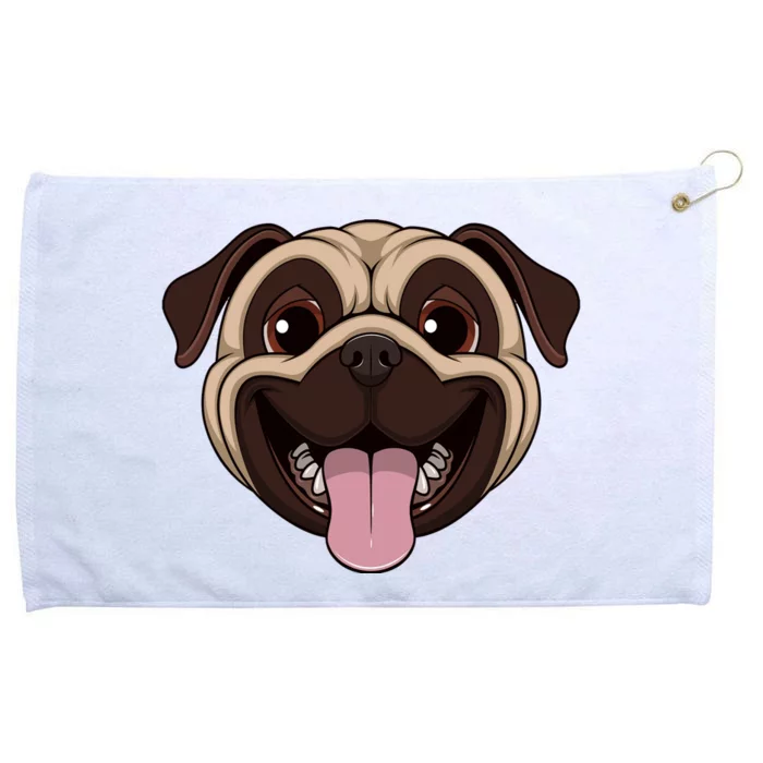 Happy Pug Funny Tongue Grommeted Golf Towel