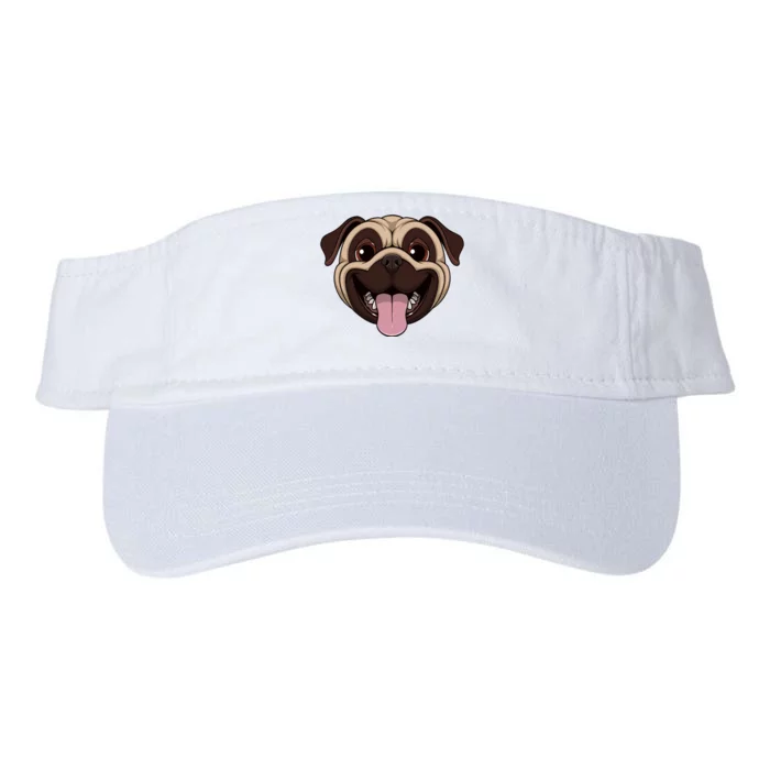 Happy Pug Funny Tongue Valucap Bio-Washed Visor