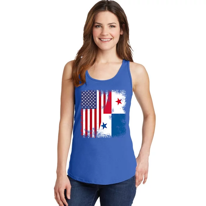 Half Panaian Flag Vintage Panama Usa Gift Ladies Essential Tank