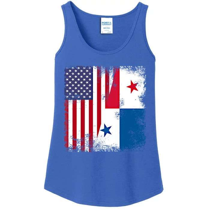 Half Panaian Flag Vintage Panama Usa Gift Ladies Essential Tank