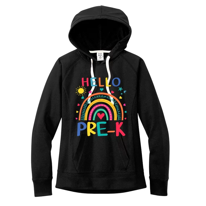 HELLO PRE-K First Day Of School Outfit Girl Women's Fleece Hoodie