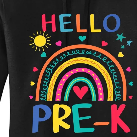 HELLO PRE-K First Day Of School Outfit Girl Women's Pullover Hoodie