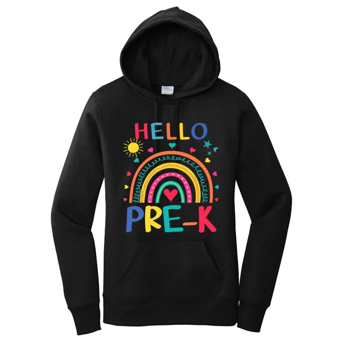 HELLO PRE-K First Day Of School Outfit Girl Women's Pullover Hoodie