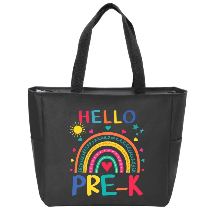 HELLO PRE-K First Day Of School Outfit Girl Zip Tote Bag